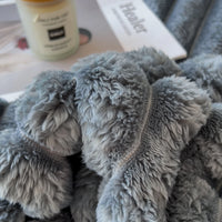 Thumbnail for Luxury Faux Fur Velvet Striped Blanket